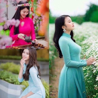 Áo dài trơn 4 tà , ảnh chụp thật, kèm video