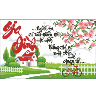 Tranh thêu chữ thập gia đình