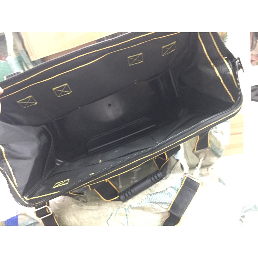 Túi đựng đồ nghề đa năng Đế Nhựa Chịu Lực Chống thấm 15, 17,20 inch Giỏ Xách đồ nghề kỹ thuật Dụng Cụ Đáy Cứng