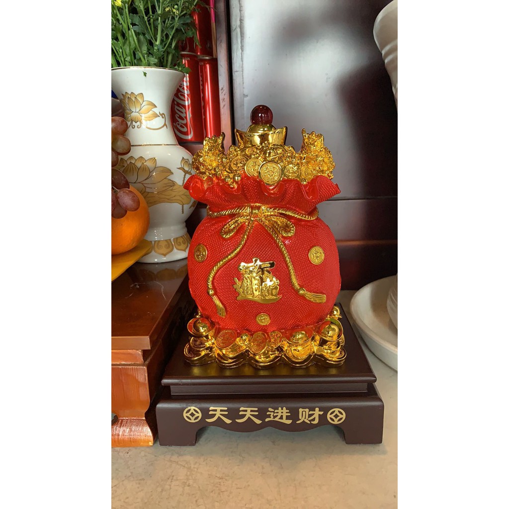 [PHONG THUỶ] TÚI TÀI LỘC PHONG THUỶ - TÚI TIỀN KIM NGUYÊN BẢO MAY MẮN CAO 33CM