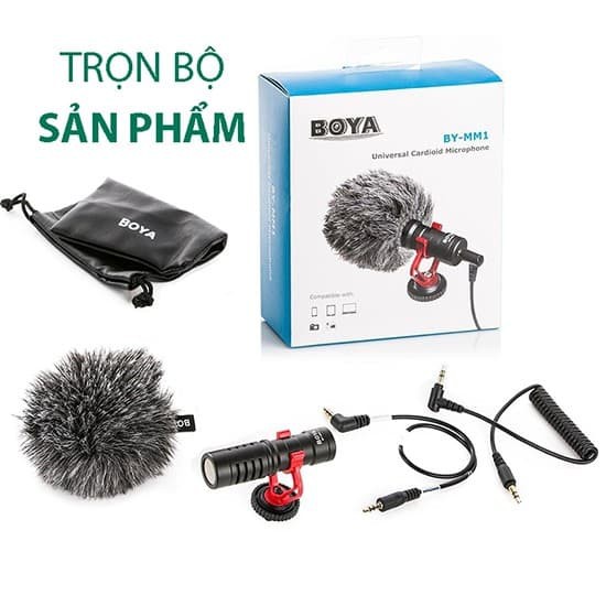 (CÓ SẴN) Micro Thu Âm BOYA BY-MM1 Cho Máy Ảnh DSLR, Mirroless, Smartphone, Action Cam, Gopro, DJI Pocket, DJI Action ...