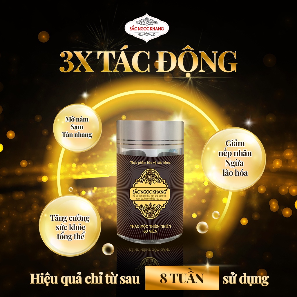 Viên Uống Sắc Ngọc Khang ++ chống lão hóa da, giảm nám, tàn nhan cao cấp [Hộp 60 Viên]