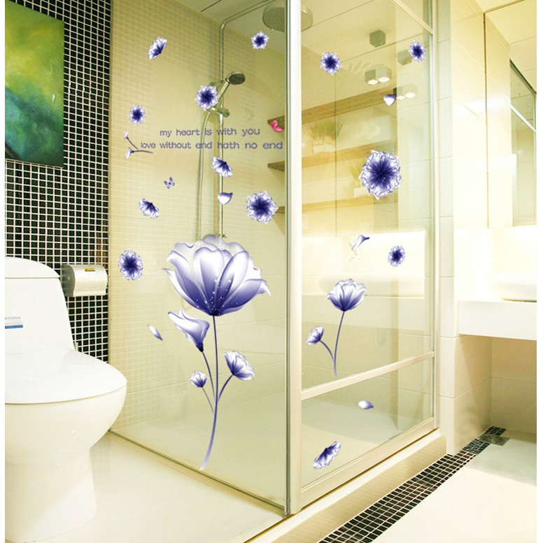 Decal dán tường trang trí - HOA THIÊN LÝ TÍM