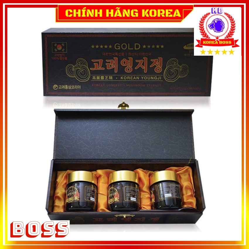 Cao Linh Chi Hộp Gỗ Đen Hàn Quốc, Hộp 3 lọ x 120g