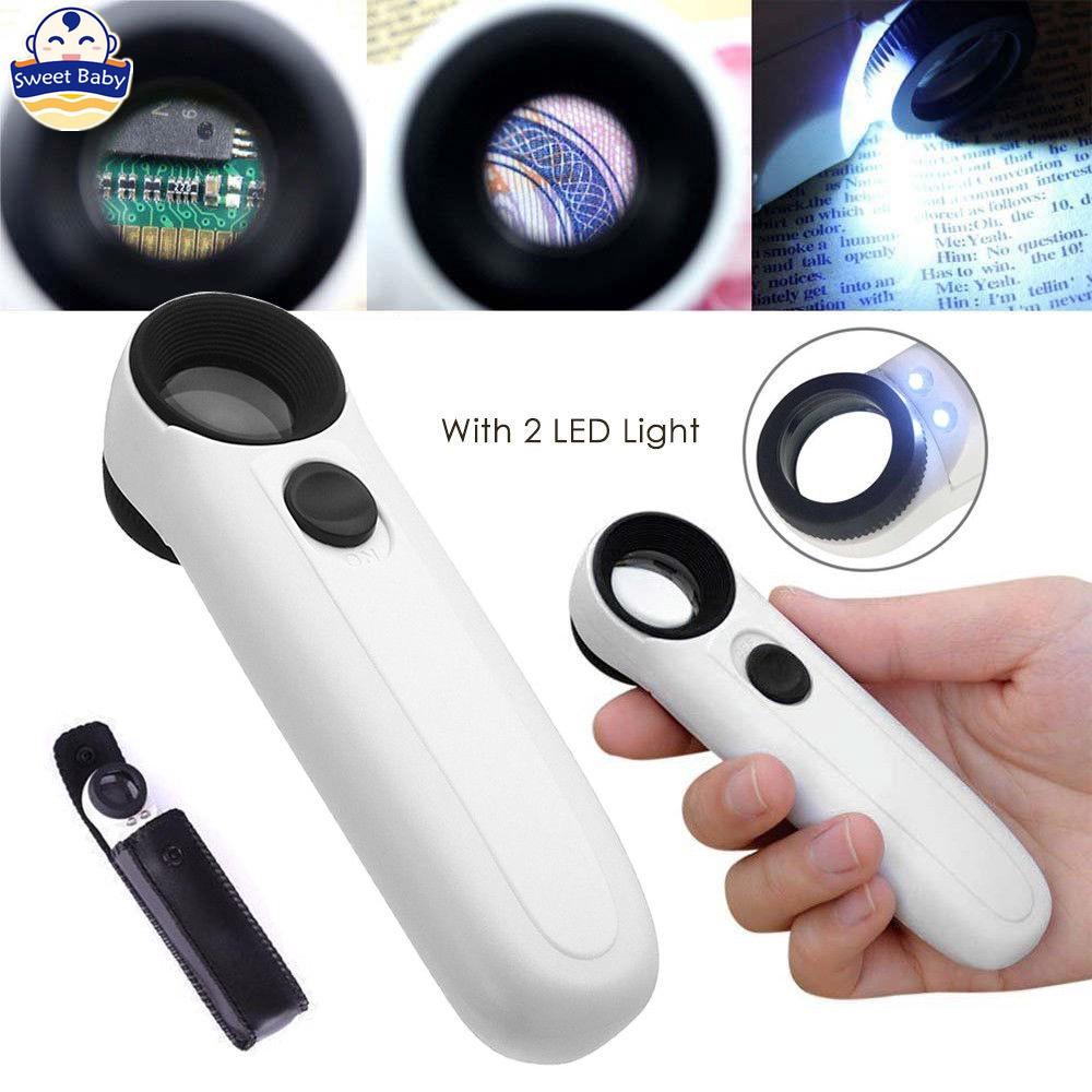 Kính lúp cầm tay 40x có đèn led