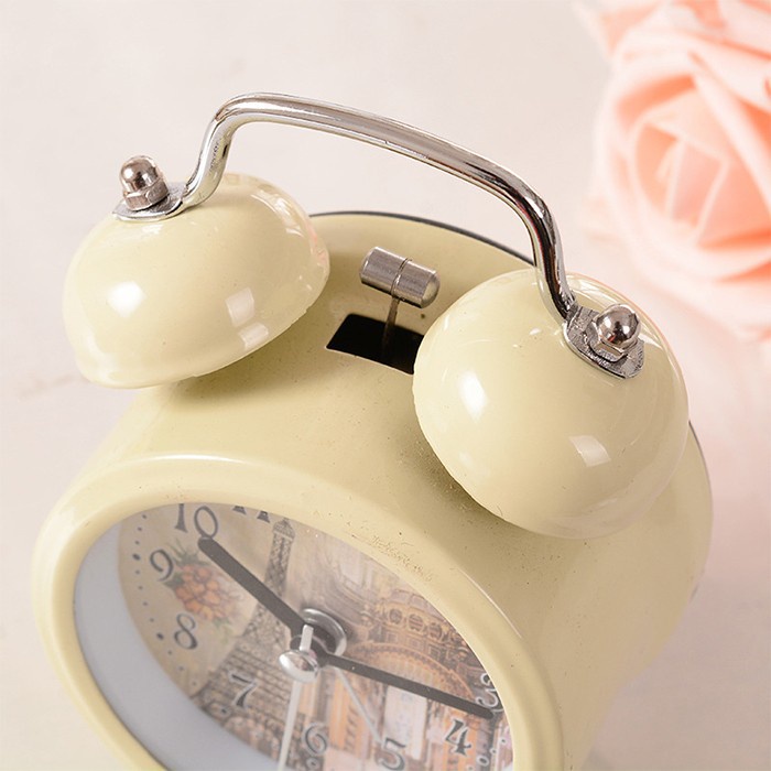 [Tổng Kho Sỉ] Đồng Hồ Để Bàn Báo Thức Hai Quả Chuông Gõ Trang Trí Decor