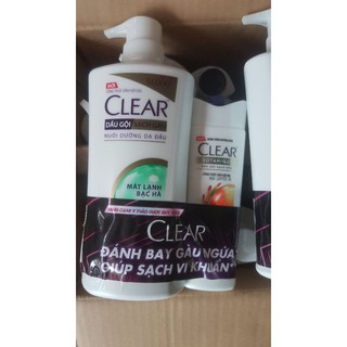 Dầu gội CLEAR bạc hà (650g) Tặng khăn tắm cao cấp/dầu gội clear thảo dược 140g