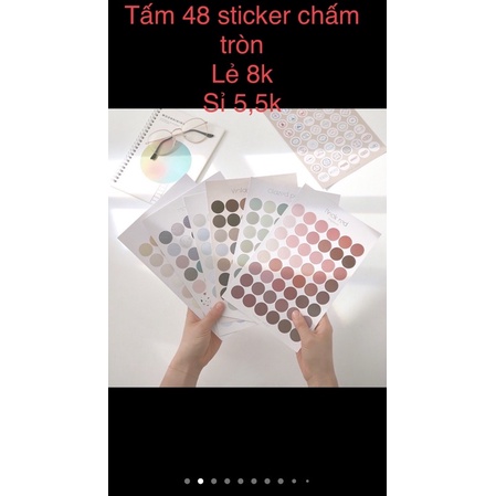 [BaBoo] Sicker chấm tròn trang trí sổ