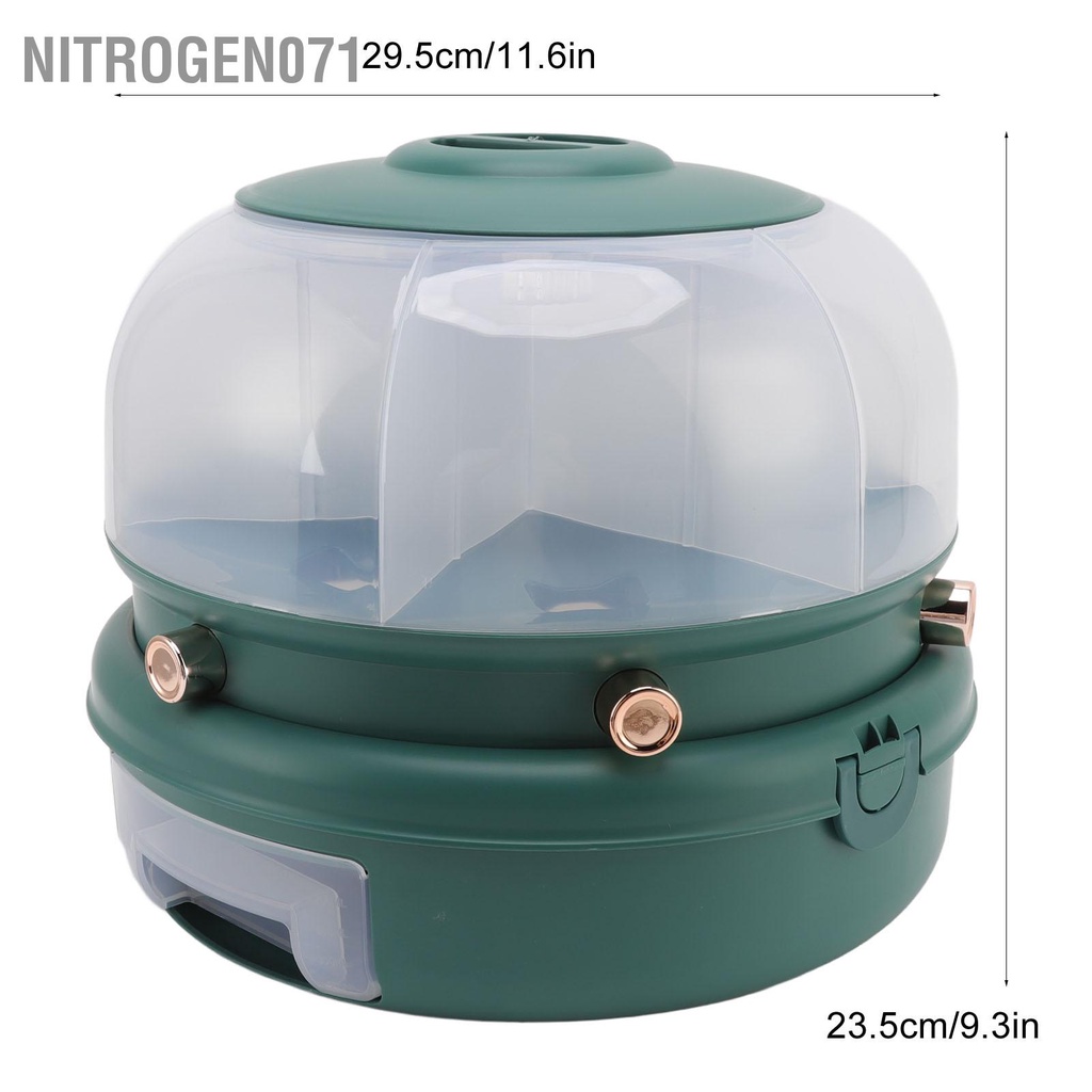 Thùng đựng gạo, đựng hạt, ngũ cốc 6 ngăn xoay 360 độ thông minh, dung tích 4kg, chất liệu nhựa PP cao cấp Nitrogen071