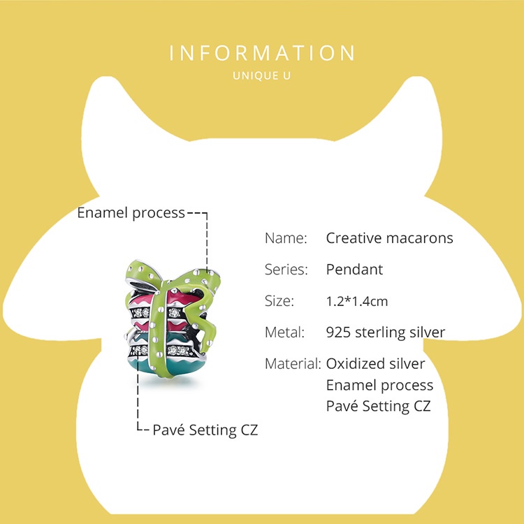 Hạt xỏ BAMOER SCC1945 bạc 925 hình đồ uống 4 kiểu tùy chọn thời trang làm dây chuyền DIY