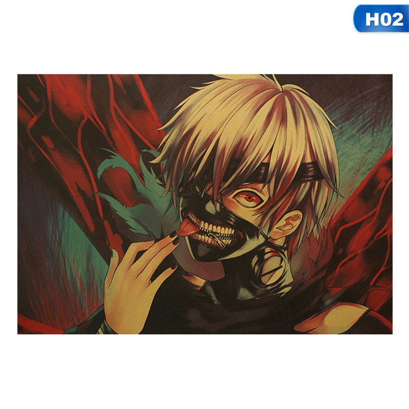 flowersqueen Japanese Anime Tokyo Ghoul Kaneki Ken Poster Wall Decals Kraft Paper Posters
