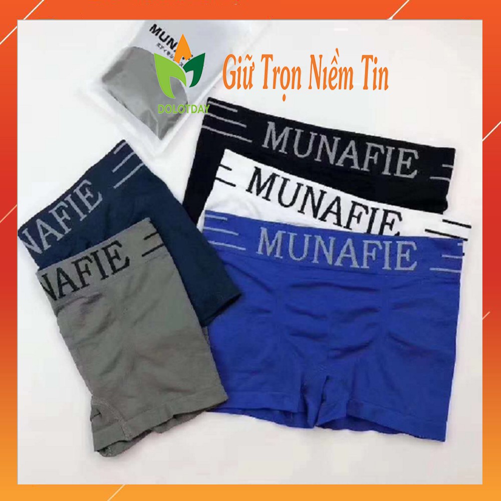 Quần sịp đùi nam cotton cao cấp MUNAFIE Quần lót boxer nâng mông kháng khuẩn freesize DOLOTDAY