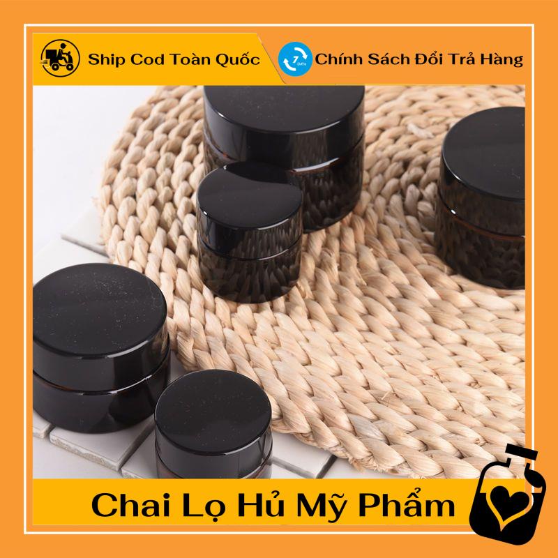 Hủ Đựng Kem ❤ TOP GIÁ RẺ ❤ Hũ Chiết Kem Thủy Tinh Nâu 5g đựng mỹ phẩm , , phụ kiện du lịch