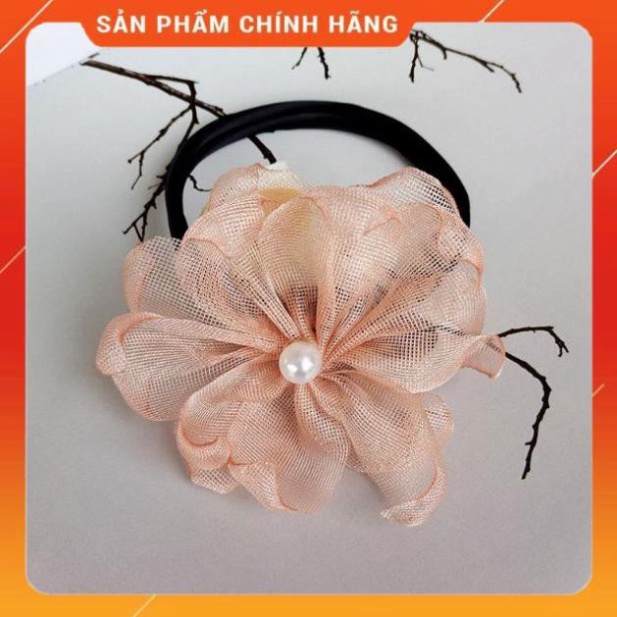 Dụng Cụ Búi Tóc Có Hoa Vải--Thanh Búi Tóc Mẫu Mới Sang Chảng
