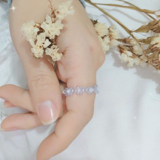 Set 4 nhẫn hạt tone xanh tím pastel thời trang