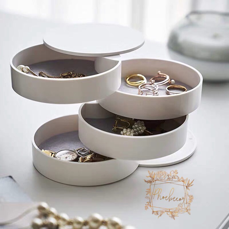 Hộp Đựng Trang Sức 4 Tầng Có Trục Xoay Được Tiện Dụng - PB33 | BigBuy360 - bigbuy360.vn
