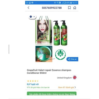 Gội - Xả Bưởi (combo 2 chai tặng xịt bưởi)
