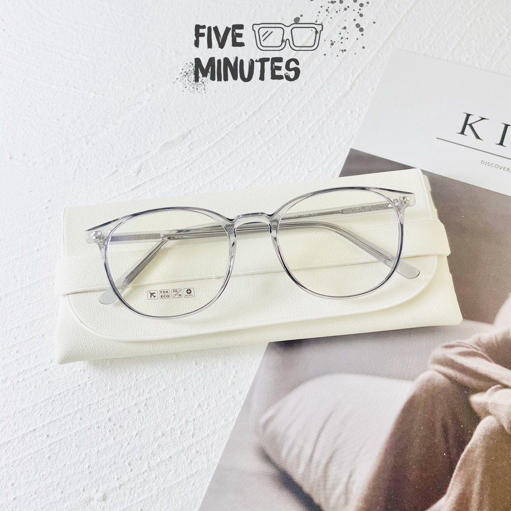 Gọng kính cận nữ , chất liệu nhựa dẻo cốt kim loại Fiveminutes 8141 Unisex Nam nữ