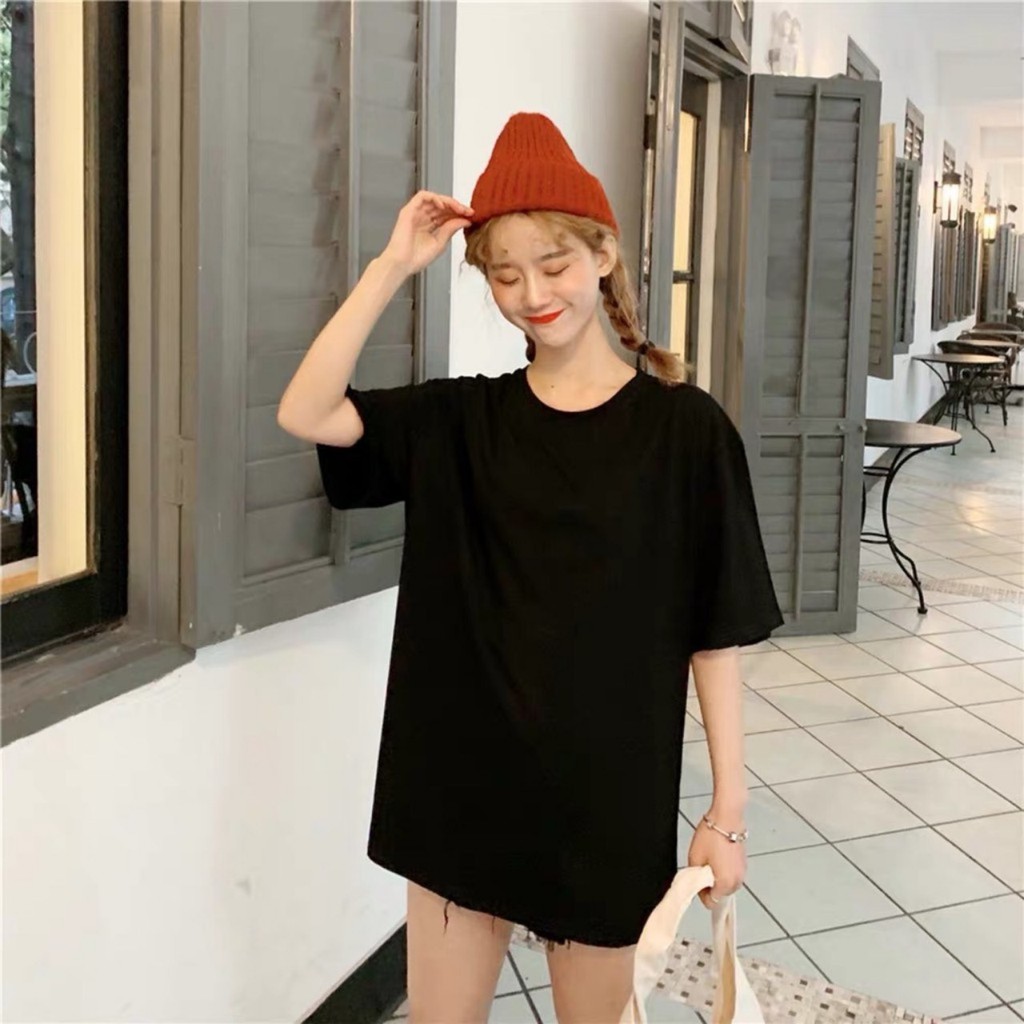 áo thun tay lỡ màu đen FOME RỘNG có chọn size, chất thun xịn 1aak22