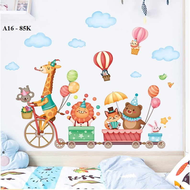 Decal dán tường Đoàn tàu thú A16 - Decal dán tường Hàn Quốc