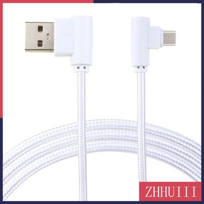Cáp sạc bện USB dây nilon hình chữ L dành cho Type C Android Xiaomi Micro