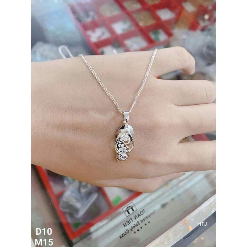 Dây chuyền bạc ta kèm mặt dép