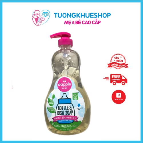 Nước rửa bình sữa Dapple 500ml - Mỹ Không mùi date 2025