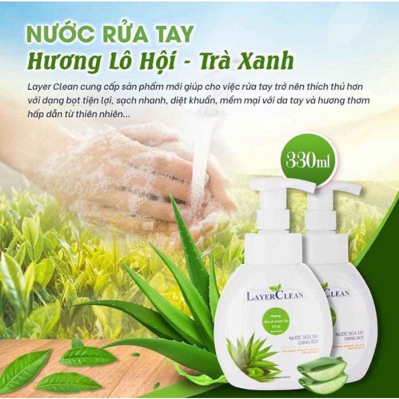 Nước rửa tay hữu cơ lô hội trà xanh Layer Clean 5L