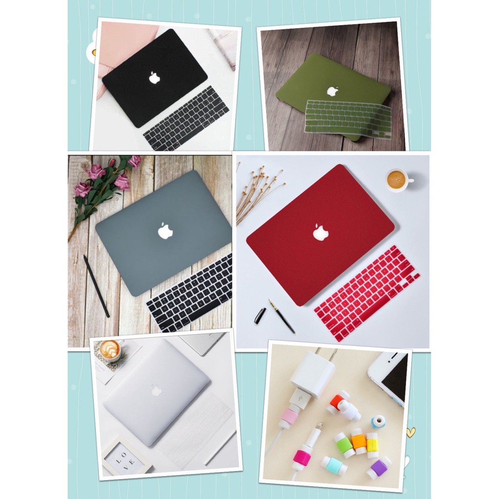 (Combo 6 in1) Case - Ốp Macbook Kèm Phủ Quốc Tế (Tặng Nút Chống Bụi+Xoắn Chống Gãy Sạc+Khăn Lau Màn Hình)