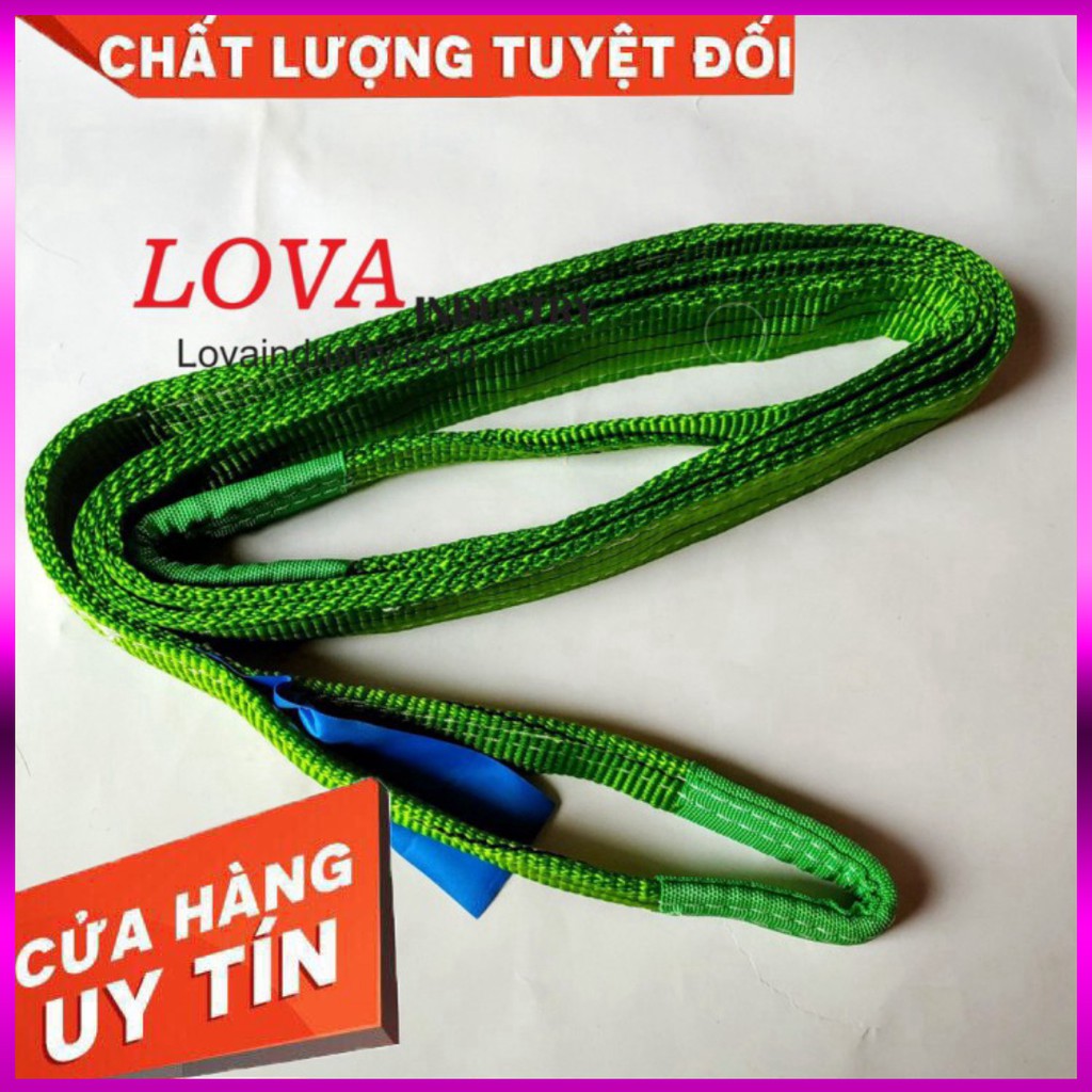 Dây Cáp Vải Cẩu Hàng 2 Tấn, Hệ số 5:1, Dài 1-10 Mét, 2 đầu mắt, bản 50mm Kho Miền Nam