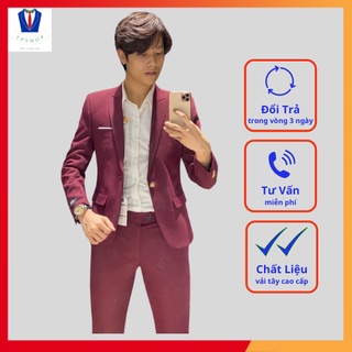 Bộ vest đỏ cao cấp full size[ Áo + Quần ]