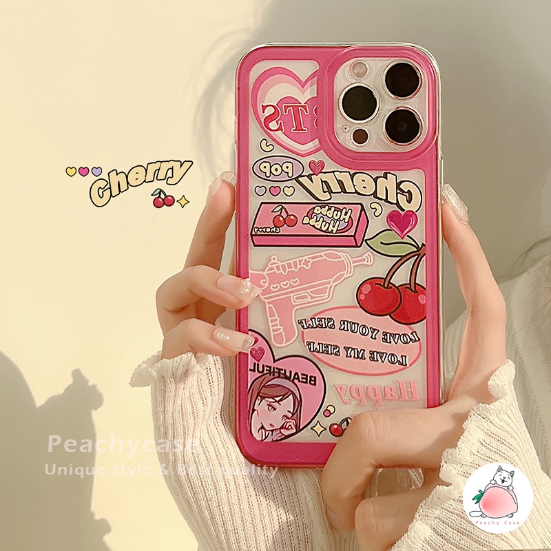Ốp Điện Thoại TPU Mềm Chống Sốc Hình Cô Gái Và Hoa Anh Đào Cho iPhone 13 Mini 12 Pro Max 11 Xr Xs Max X 7 8 Plus 12mini