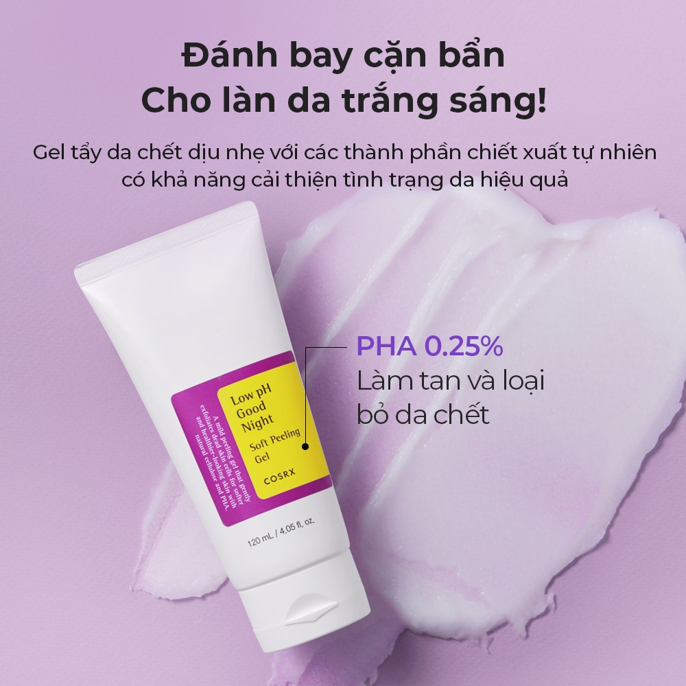 Gel tẩy tế bào chết vào ban đêm COSRX có độ pH thấp tiện dụng dung tích 120ml /0.67 fl.oz