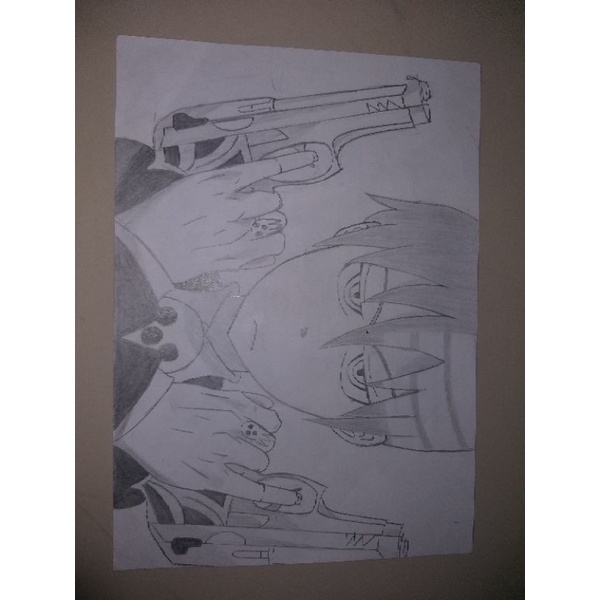Bản vẽ tranh vẽ Death The Kid từ Soul Eater