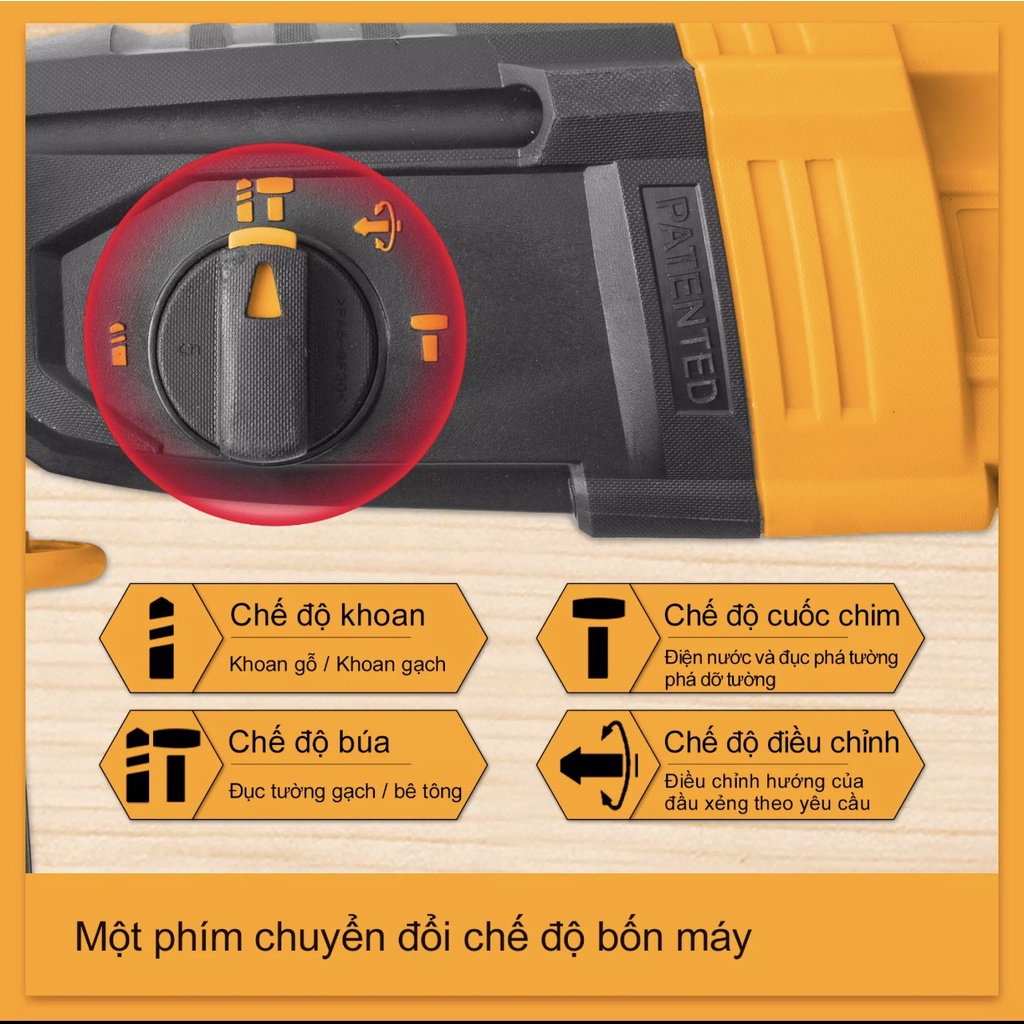 Máy khoan đục bê tông 950W Ingco RGH9528