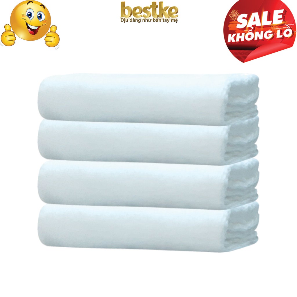 Combo 4 Khăn gội bestke 100% cotton mềm mại và thấm hút white color, Cotton towels, towels manufactu
