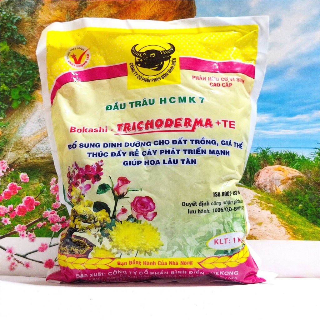 Phân hữu cơ vi sinh Đầu trâu HCMK7 Trichoderma TE 1Kg