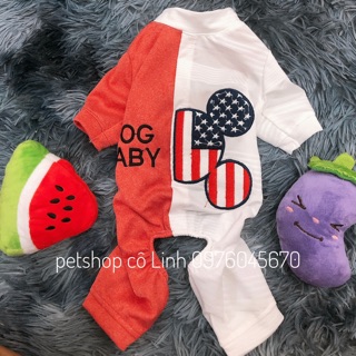 Quần áo cho chó mèo bộ liền dễ thương