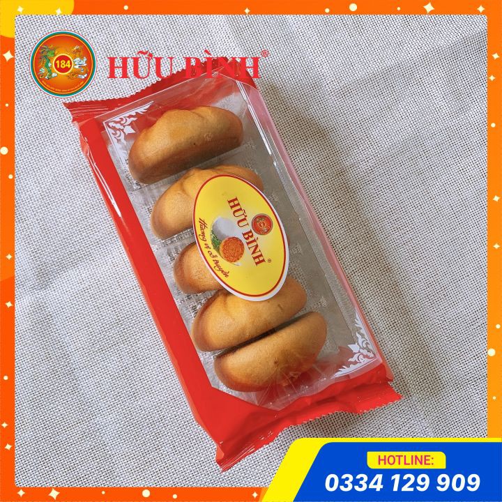 Bánh Nướng Nhân Sữa Dừa - 01 gói 05 chiếc 165g Hữu Bình, Bánh Trung Thu Mini