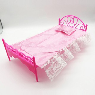 Miniature Doll Accessory Simulation Lace Bed Dollhouse Furniture Children Gift