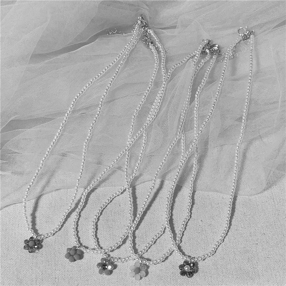 Vòng Cổ Choker Đính Hạt Mặt Hoa Phong Cách Bohemian Ngọt Ngào Thanh Lịch WMES15H