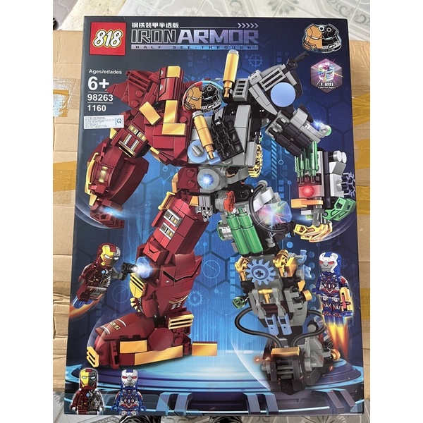 Lắp ráp Marvel superheroes người sắt khổng lồ Ironman Hulkbuster 76030, 76066, 76068, 76017, MK44