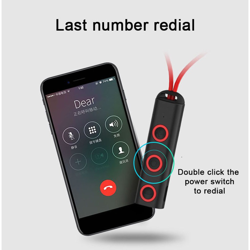 Tai nghe bluetooth thể thao có dây đeo cổ M10 thời trang kèm cáp USB