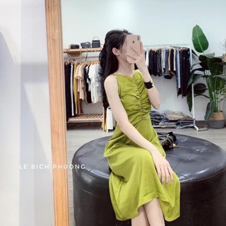 Váy yếm lụa tằm dúm ngực