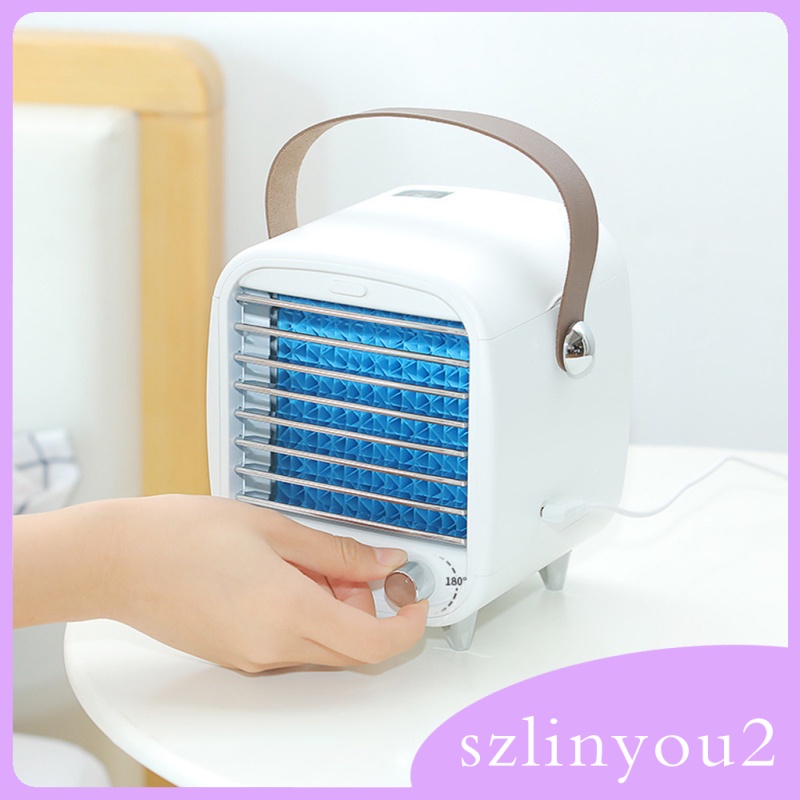 In Stock  Mini Air Cooler Fan Bedroom Quiet Air Conditioner with Light Humidifier Fan