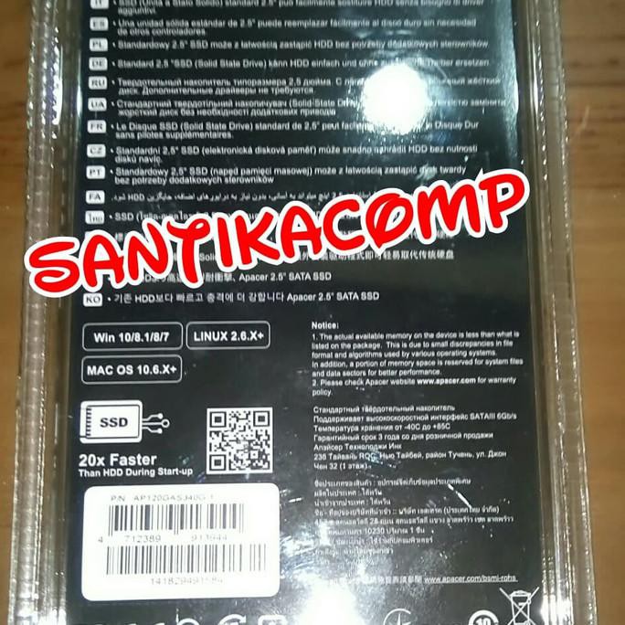 Ổ Cứng SSD 120GB APACER PANTHER SATA III 6GB / S SSD AS340 - Không CADDY | BigBuy360 - bigbuy360.vn