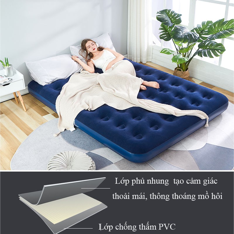 Đệm hơi Bestway Nệm hơi cao cấp đàn hồi dễ lau chùi - Tặng bơm điện đa năng 2 chiều