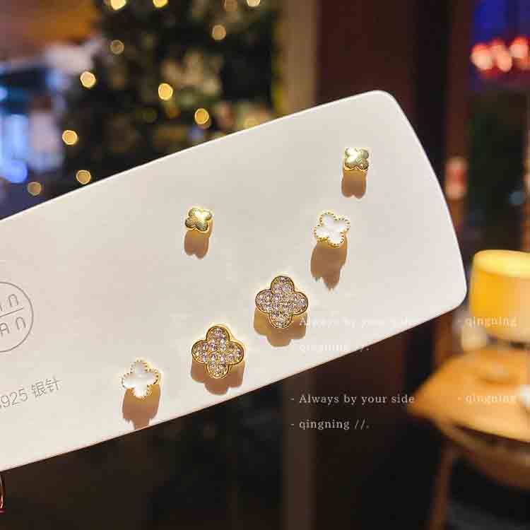 DREJEW Set 6 Khuyên Tai Bạc Đơn Giản Dễ Phối Đồ