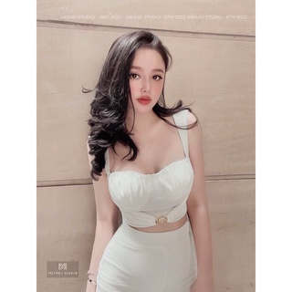 Áo coptop cúp ngực Hadid gắn tag kim loại - Chất vải thoáng mát thoải mái | XKA08 | MeiMei Studio