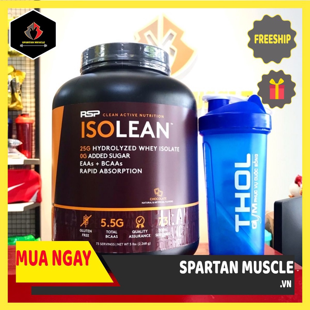 [Mã Giảm+TẶNG BÌNH LẮC] Whey Hydrolyzed Isolean Isolate RSP Thực Phẩm Gym Bổ Sung Protein ,Sữa Tăng Cơ Giảm Mỡ 73sv